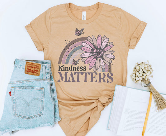 Kindness Matters Rainbow Butterfly Retro #1215 - DTF Transfers