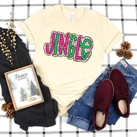 Jingle Glitter Dots Watercolor Christmas Trees #2895 DTF Transfer