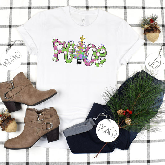 Peace Christmas Tree #2912 DTF Transfer