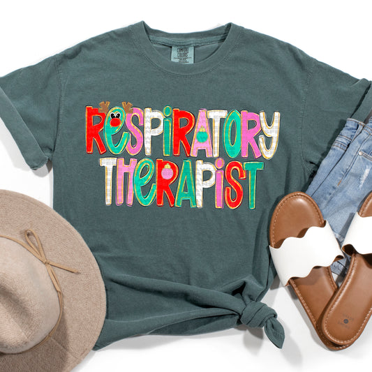 Respiratory Therapist - Merry Everything Alpha Font DTF Transfer