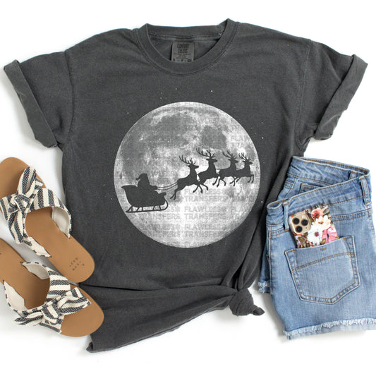 Santa Sleigh Moon #2920 DTF Transfer