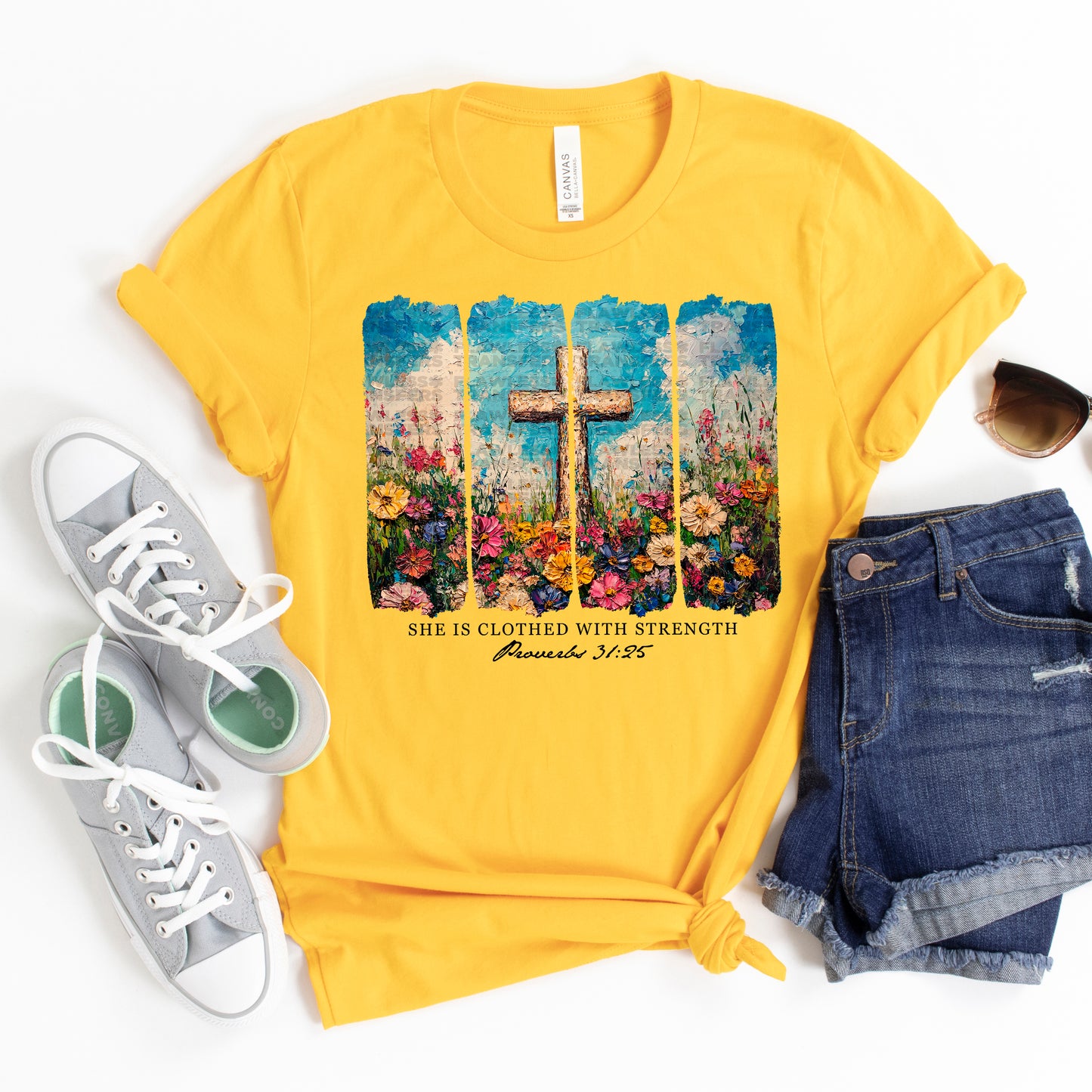 She Is Clothed With Strength Brushstroke #3055 DTF Transfer