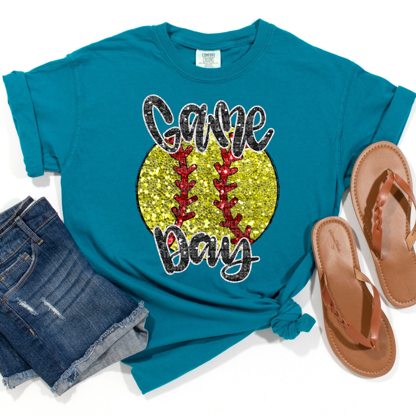 Softball Game Day Faux Glitter #3039 DTF Transfer