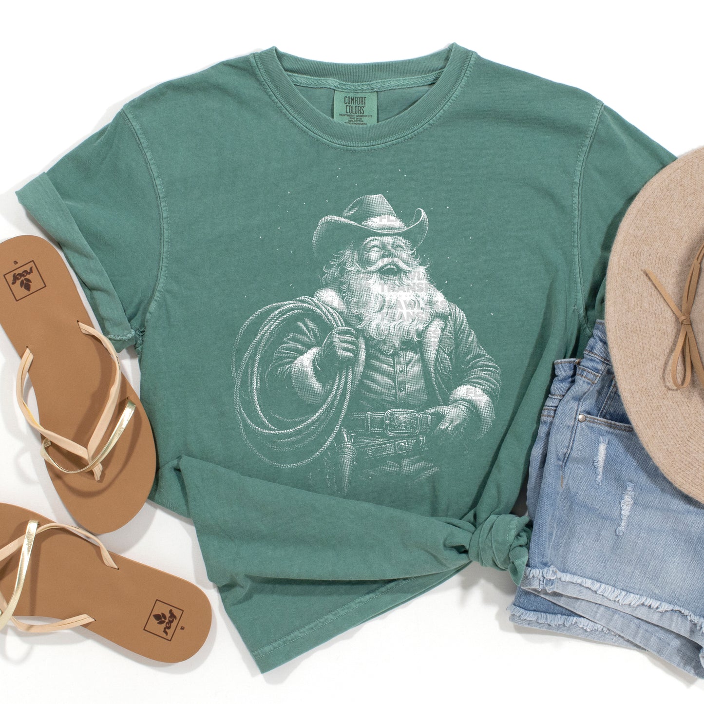 Vintage Cowboy Santa #2929 DTF Transfer