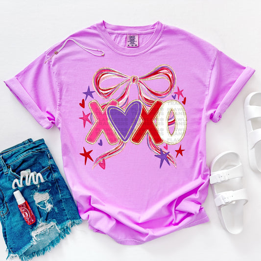 XOXO Coquette Bow With Stars #2980 DTF Transfer