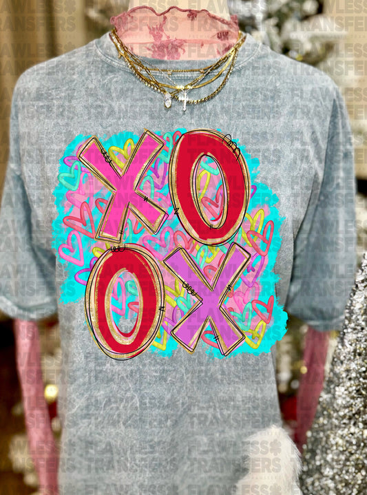 XOXO Hearts Background #2981 DTF Transfer