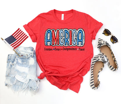 America Freedom Brave Independence Power #0009 DTF Transfer