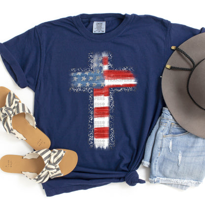 American Flag Cross #0014 DTF Transfer