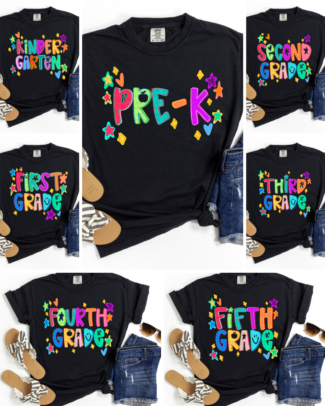 All Grades Back To School Doodles No Glitter #2254 DTF Transfer