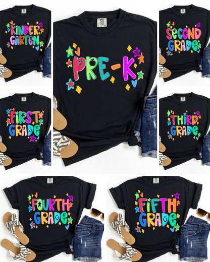All Grades Back To School Doodles No Glitter #2254 DTF Transfer
