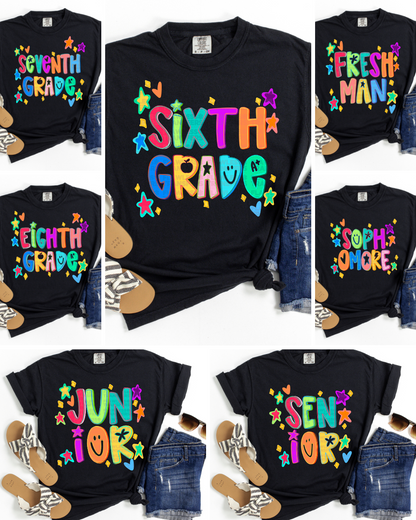 All Grades Back To School Doodles No Glitter #2254 DTF Transfer