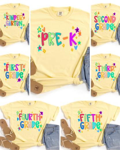 All Grades Back To School Doodles With Glitter #2252 DTF Transfer