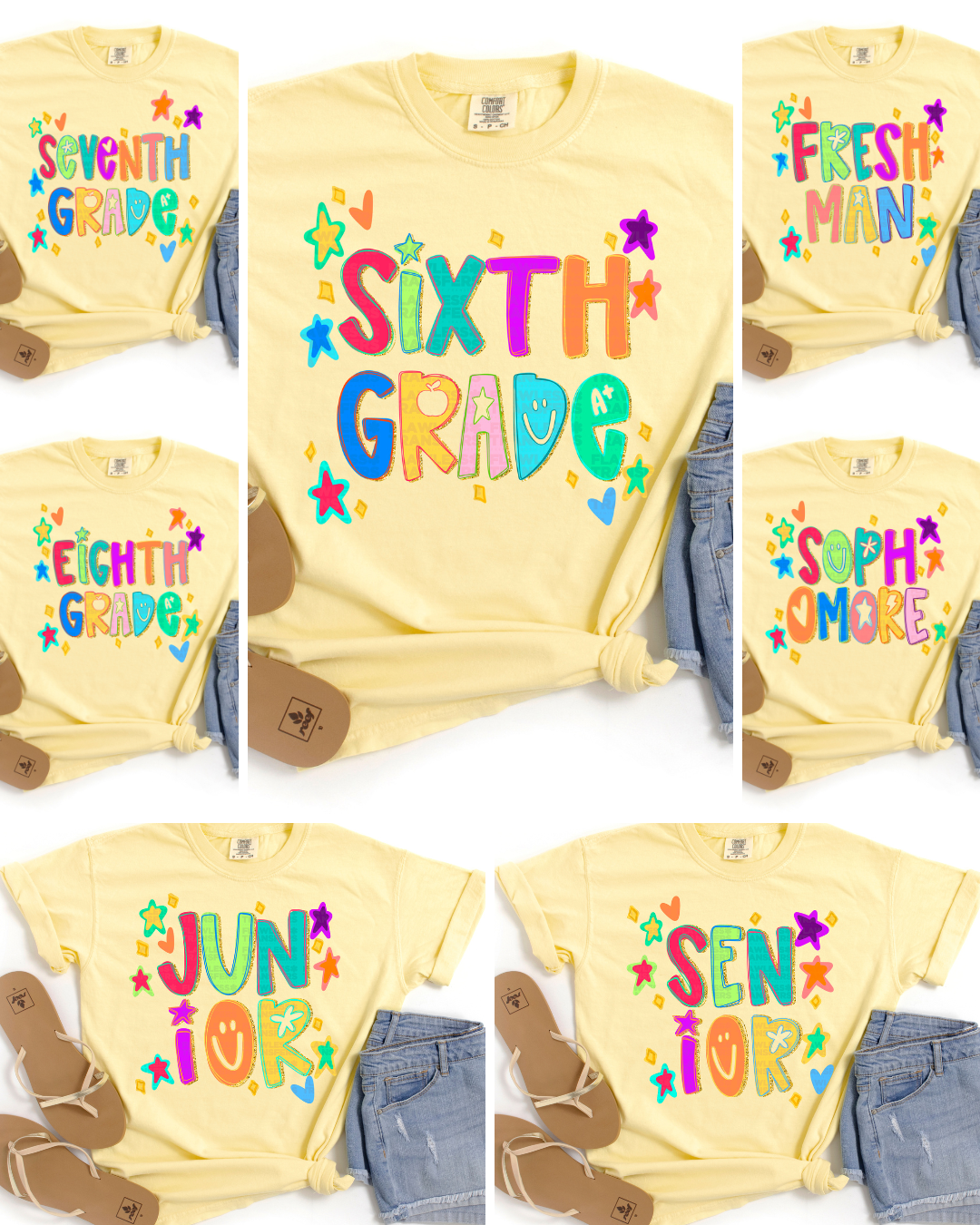 All Grades Back To School Doodles With Glitter #2252 DTF Transfer