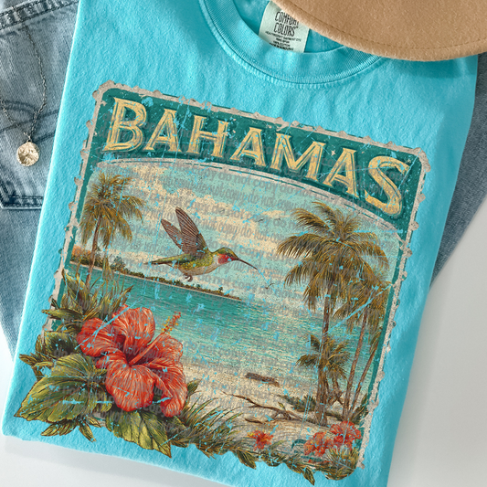 Bahamas Vintage Stamp DTF Transfer
