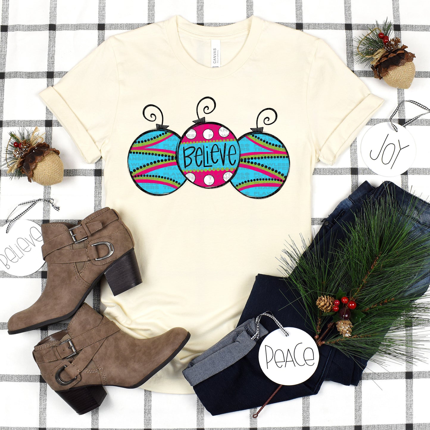 Believe Christmas Ornaments #2889 DTF Transfer