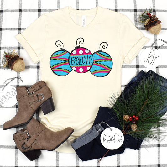 Believe Christmas Ornaments #2889 DTF Transfer