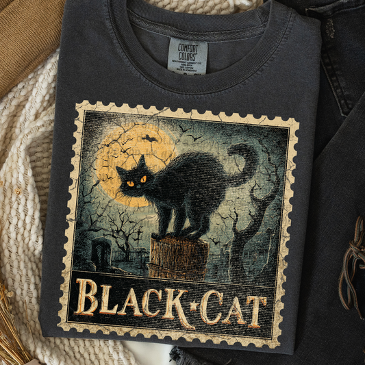 Black Cat Vintage Stamp #2300 DTF Transfer