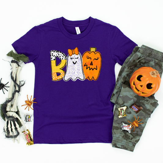 Boo Ghost Pumpkin With Bow #2337 DTF Transfer