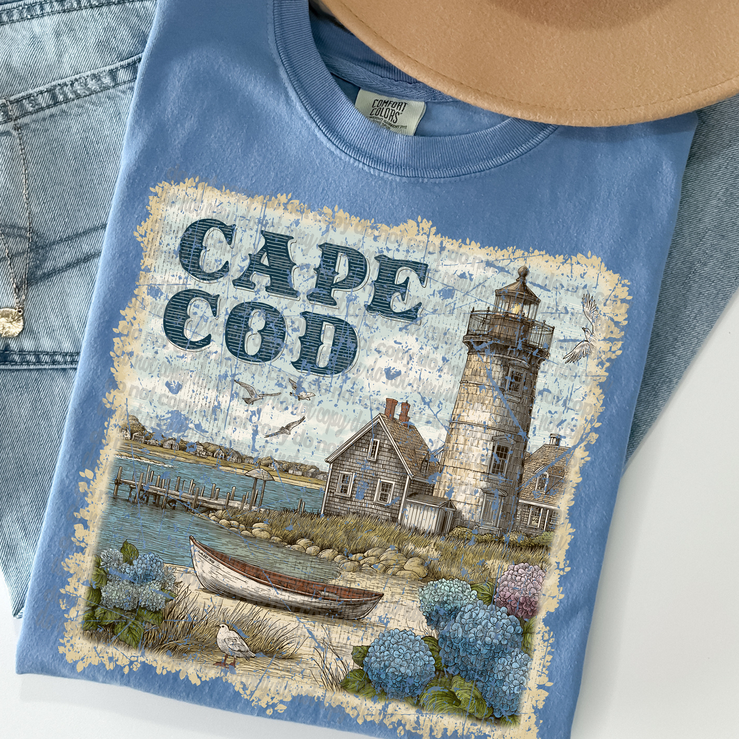 Cape Cod Vintage Stamp DTF Transfer