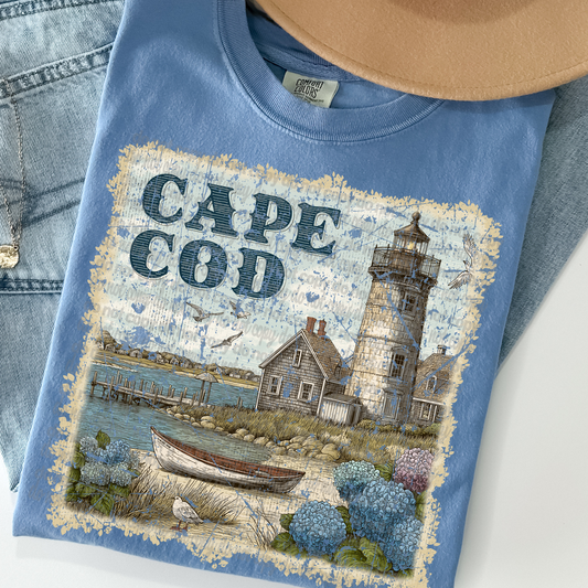 Cape Cod Vintage Stamp DTF Transfer