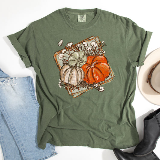 Chalk Cotton Pumpkin #0017 DTF Transfer