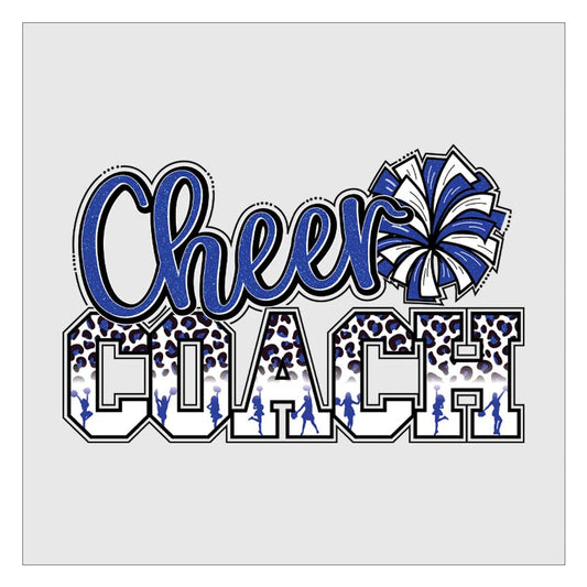Cheer Coach - Blue and White DTF Transfer