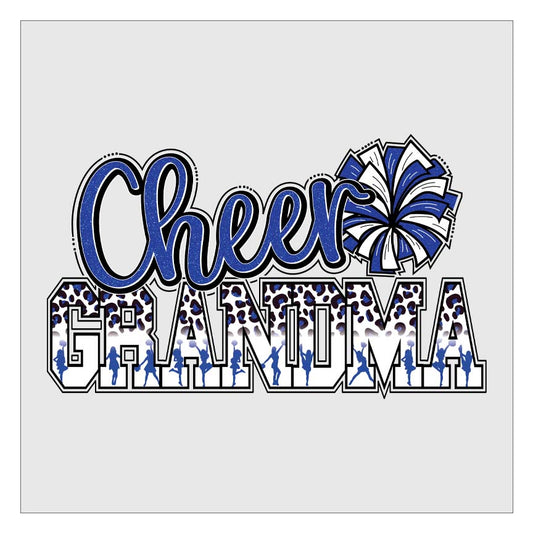 Cheer Grandma - Blue and White DTF Transfer