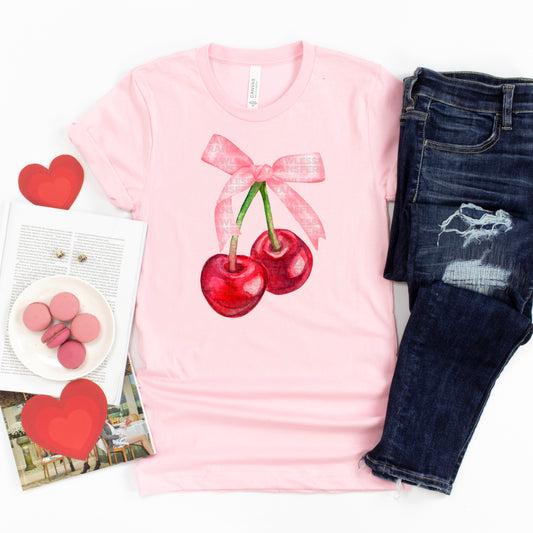 Cherry And Bow Coquette DTF Transfer