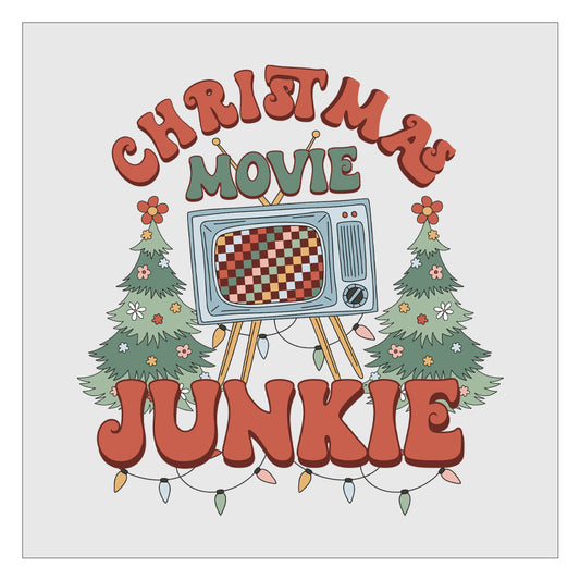 Christmas Movie Junkie Retro DTF Transfer
