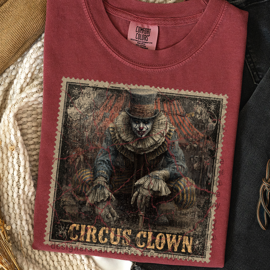 Circus Clown Vintage Stamp #2301 DTF Transfer
