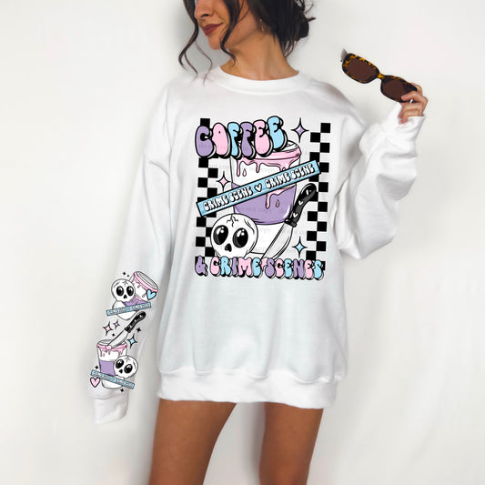 Coffee And Crime Scenes Front And Sleeve SET DTF Transfer