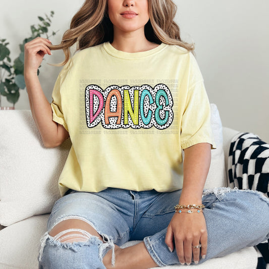 Dance Bright Color Doodle Dalmatian Dots DTF Transfer