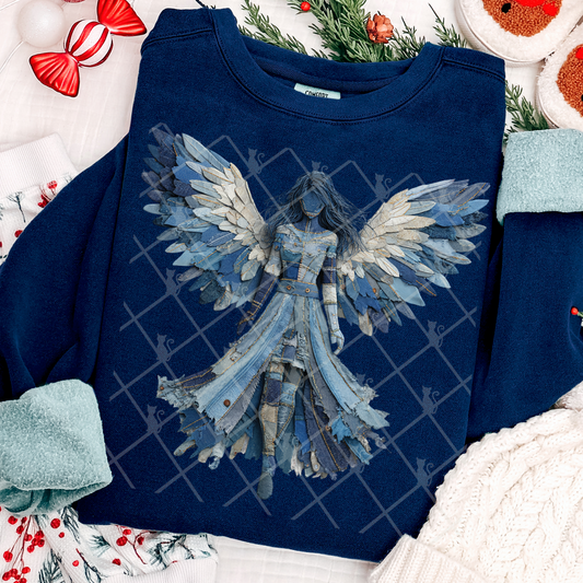 Denim Angel Patchwork #2636 DTF Transfer