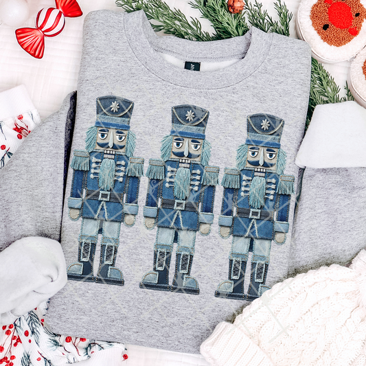 Denim Nutcrackers Patchwork #2647 DTF Transfer