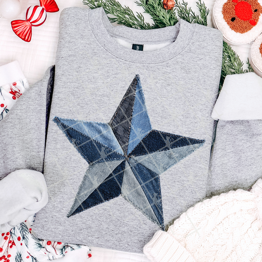 Denim Star Patchwork #2657 DTF Transfer