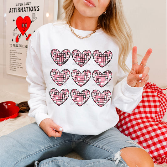 Disco Hearts DTF Transfer