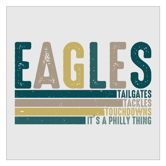 Eagles Football Stacked DTF Transfer