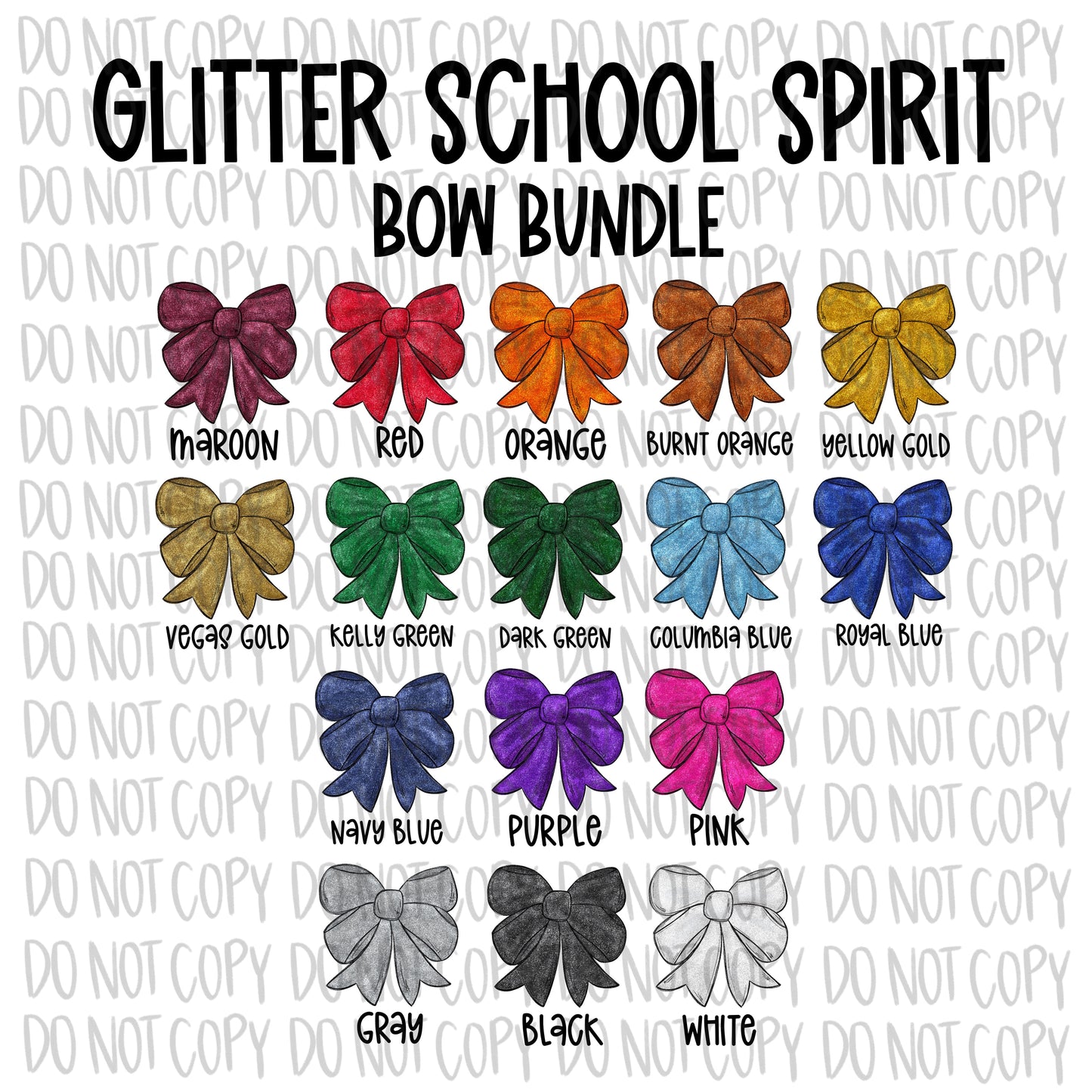 Faux Glitter Bow DTF Transfer