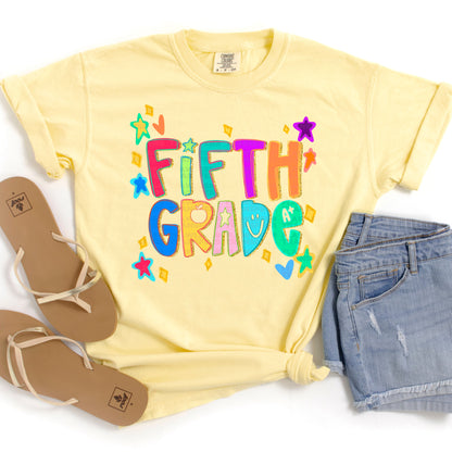 All Grades Back To School Doodles With Glitter #2252 DTF Transfer