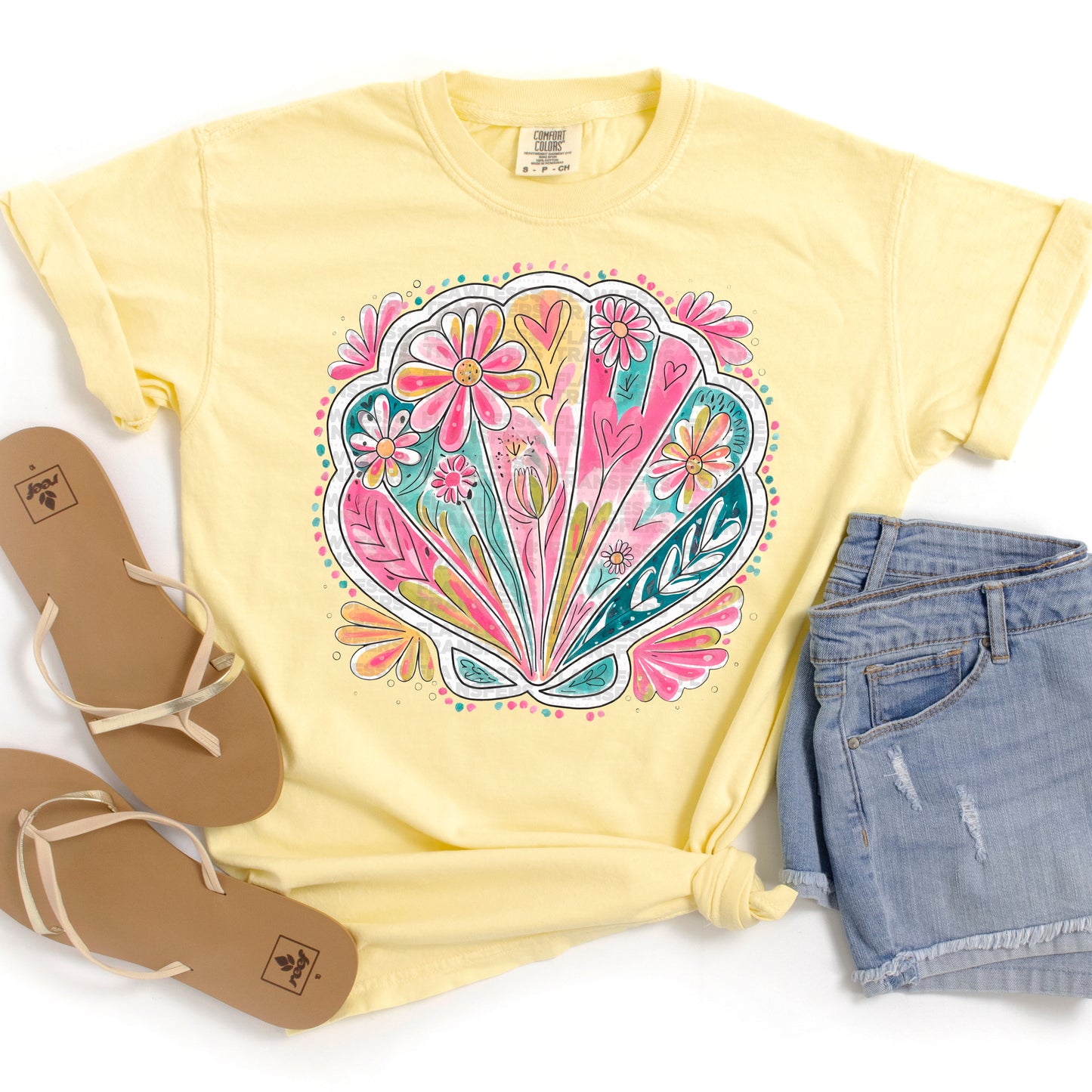 Floral Clam #2065 DTF Transfer