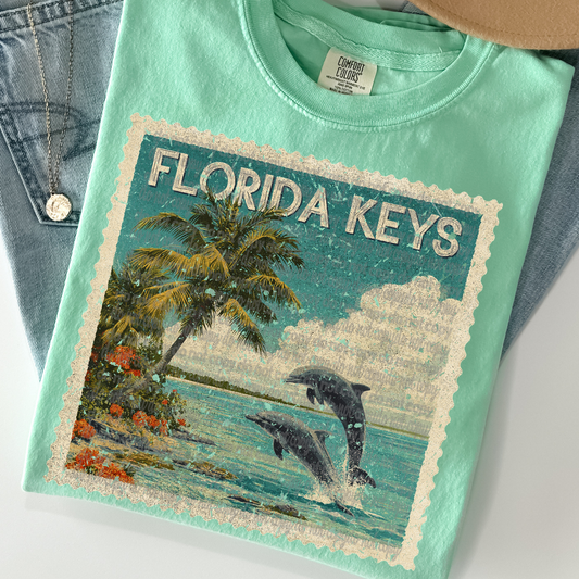 Florida Keys Vintage Stamp DTF Transfer