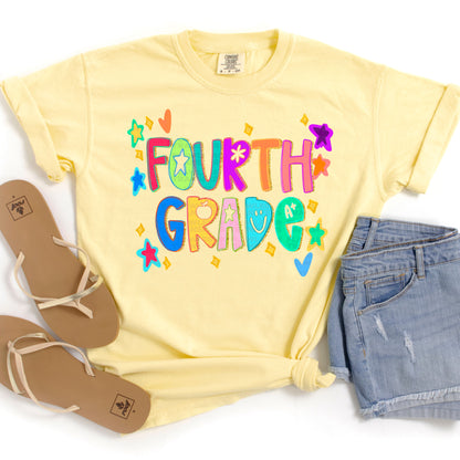All Grades Back To School Doodles With Glitter #2252 DTF Transfer
