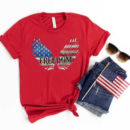 Freedom American Flag Wings #0038 DTF Transfer
