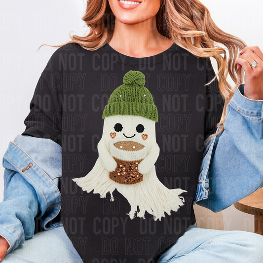 Ghost Coffee Faux Yarn #2743 DTF Transfer