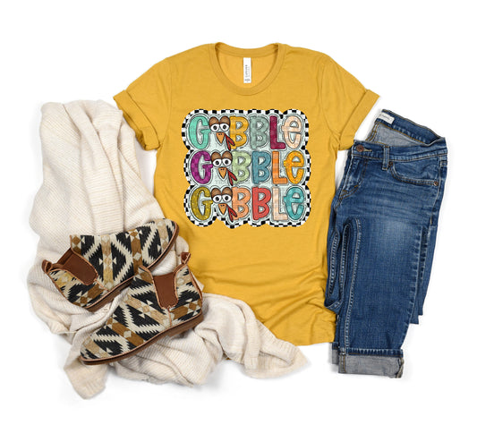 Gobble With Checkered Outline #2397 DTF Transfer