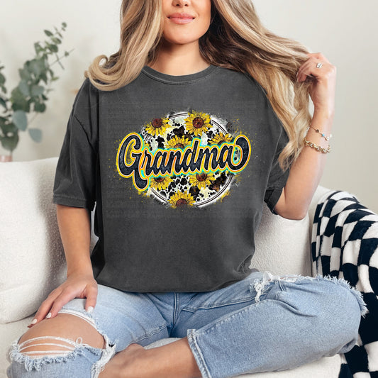 Grandma Sunflower Round DTF Transfer
