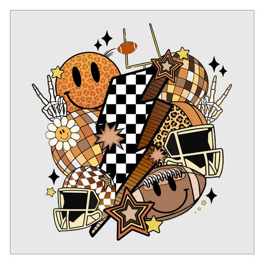 Groovy Football - Brown DTF Transfer