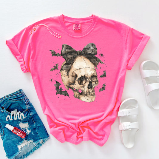 Halloween Skull Bow #2459 DTF Transfer