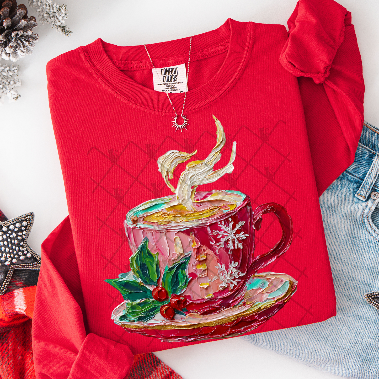 Hand Painted Christmas Coffee #2765 DTF Transfer