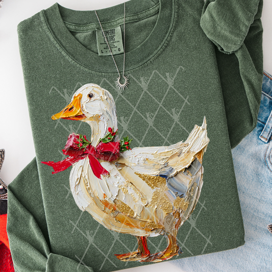 Hand Painted Christmas Goose #2769 DTF Transfer